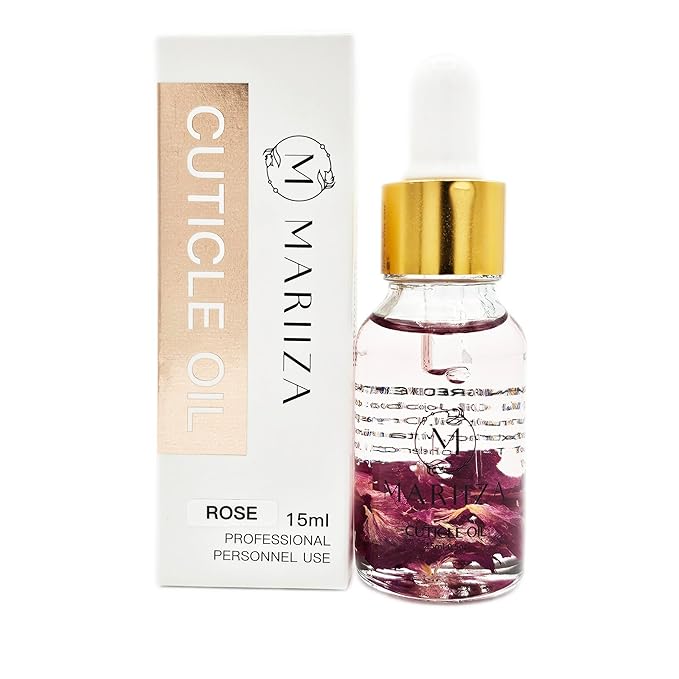 Cuticle Oil - Rose, Lemon, Jasmine, Sakura Scents - Unisex Nail Growth Oil for Men and Women - Nourishing Treatment for Healthy Nails and Cuticles (15ml, Rose)