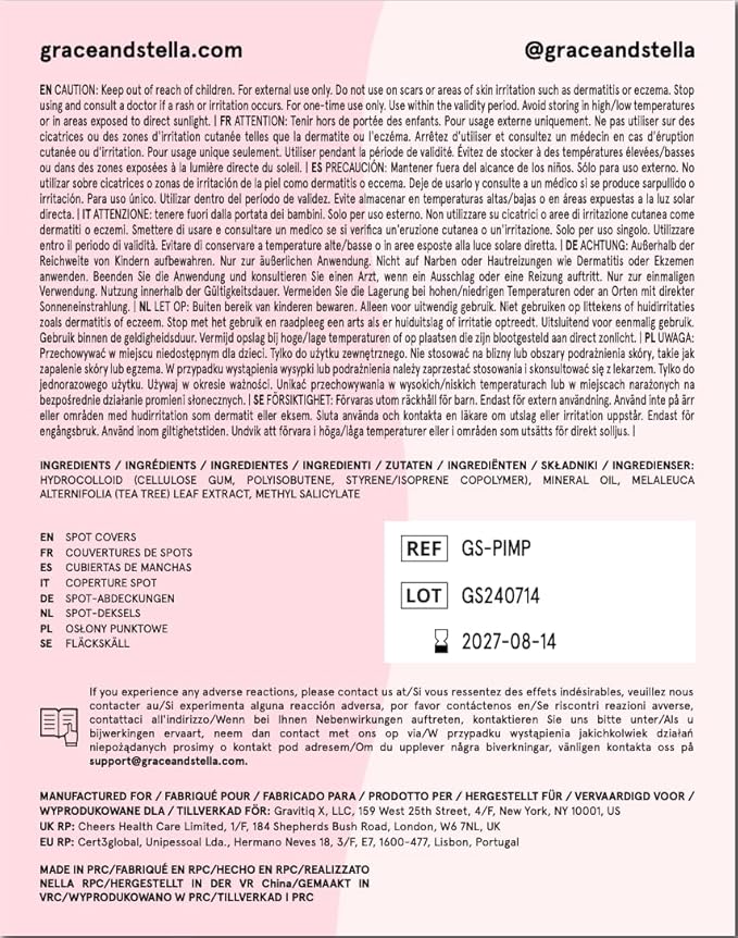 grace & stella Pimple Patches for Face- Heart Hydrocolloid Zit Stickers that Help Soothe & Conceal Breakouts - Colorful Covers for Acne Prone Skin - Dermatologist-Tested, Vegan (Heart, 36 Count)