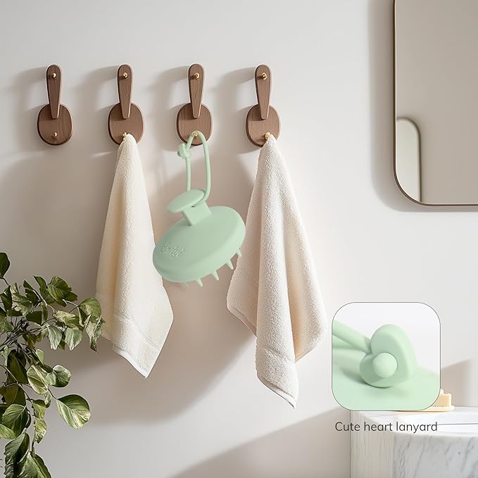 Sndyi Silicone Scalp Massager Shampoo Brush, Hair Scrubber with Soft Silicone Bristles, Scalp Scrubber/Exfoliator for Dandruff Removal, Wet Dry Scalp Brush for Hair Growth & Scalp Care