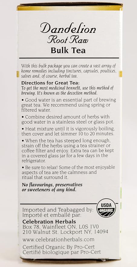 CELEBRATION HERBALS Dandelion Root Raw Organic 65 gm, 0.02 Pound
