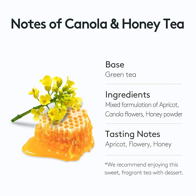 OSULLOC Canola & Apricot Tea (Aromatic Canola flower & Apricot), Premium Blended Tea from Jeju, Tea Bag Series 20 count