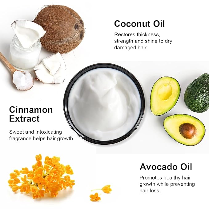 Avocado Hair Mask, 8.45 fl oz, with Avocado & Coconut Oil, for Hair Radiance &Damaged Hair Deep Conditioning