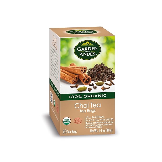Garden Of The Andes Chai Tea -20 Individually Wrapped Tea Bags - Caffeinated
