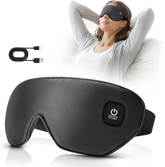 Heated Eye Mask Cordless, Warm Eye Compress for Dry Eyes Stye Blepharitis Chalazion MGD Eye Treatment, Heat Therapy to Unclog Gland, Soothe Tired and Sore Eyes (Black)