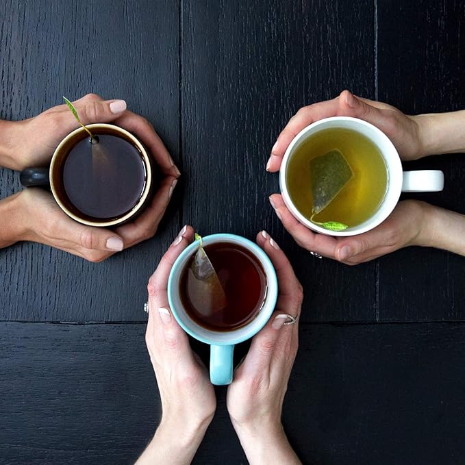 Tea Forte Lotus Presentation Box Tea Gift Set Sampler, 20 Assorted Variety Handcrafted Pyramid Infuser Bags, Black, Green, Oolong, White, Herbal Blends