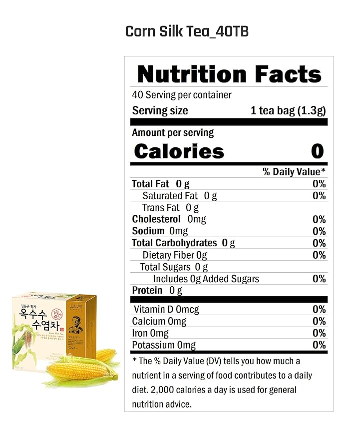 Ssanggye Corn Silk Tea 1.3g X 40 Tea Bags Herbal Premium Tea Refreshing Savory Sweet Flavor 4 Seasons Made in Korea