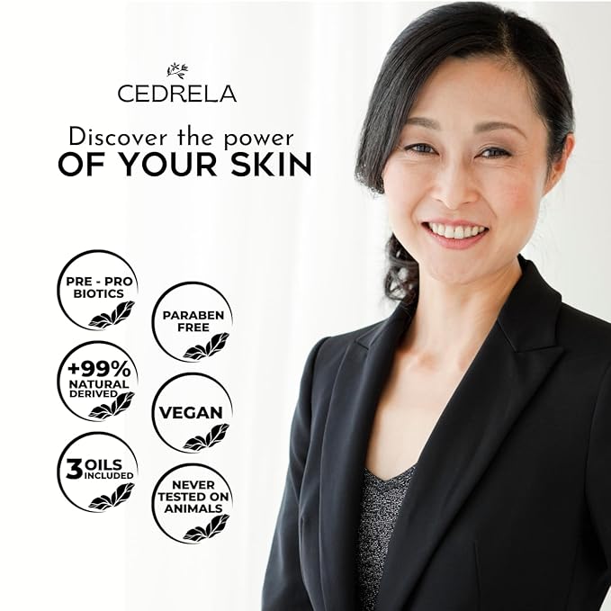 Cedrela Anti-aging Serum Day Night Anti-wrinkle prebiotics probiotics Naturak bakuchiol acai bio emulsion cacay oil plumps skin antioxidant vegan paraben-free 1 oz Suero antiedad probioticos