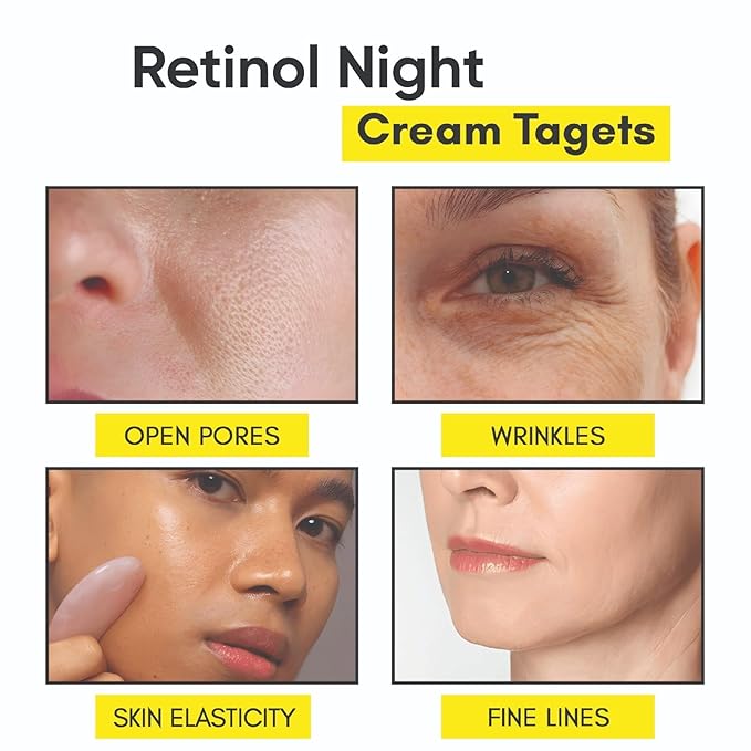 Retinol Night Cream with 0.1% Retinol, Bakuchiol & Squalene, Men & Women | 1.69 fl.oz./50 GMS