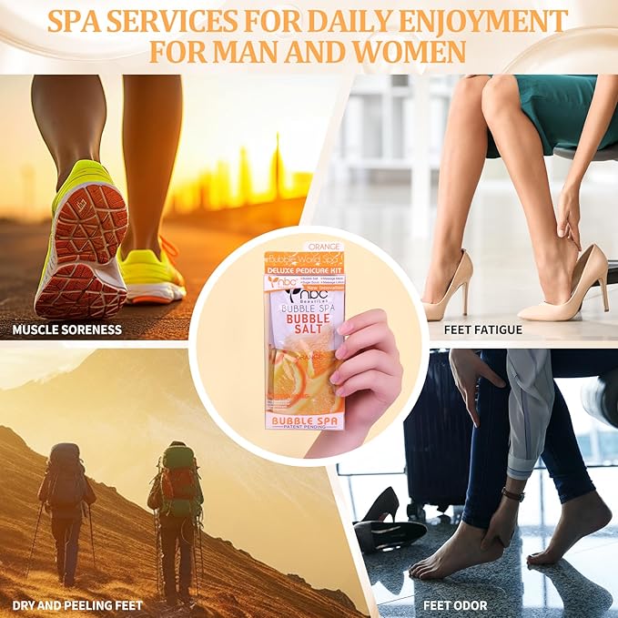 Foot Pedicure Spa Set,Foot Soak Spa Home Pedicure Kit with Bath Salt, Moisturizing Foot Scrub Cream Lotion, Foot Care for Dead Skin, Dry Cracked Feet, Make Baby Soft Feet, 3 Set