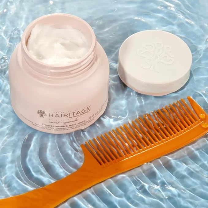 Hairitage Moisturizing Argan Oil Hair Mask Treatment for Anti-Frizz and Hydration - Deep Conditioning Curl Repair Mask with Shea Butter, Aloe & Soy Protein for Dry, Damaged Curly Hair - Soften & Shine