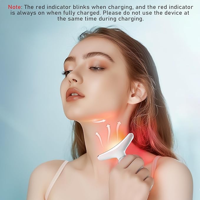 Face Neck Tool for Skin Care, Electric Neck Face Lifting Device for Wrinkle Removal (White)