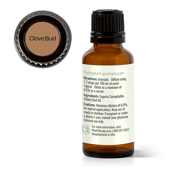 Plant Therapy Clove Bud Essential Oil 100% Pure, Undiluted, Natural Aromatherapy, Therapeutic Grade 30 ml (1 oz)