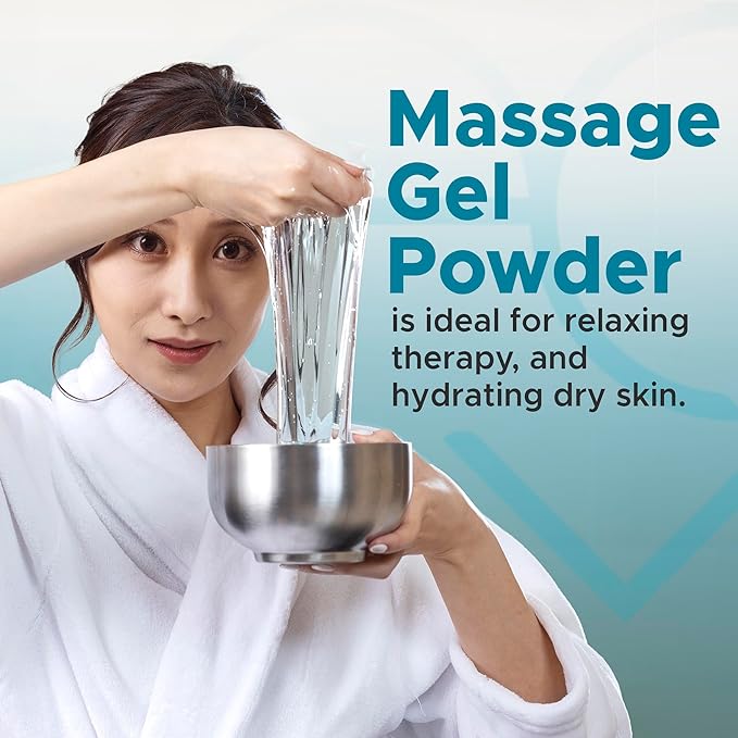 Premium Massage Gel Powder (Pack of 2) | 5g Travel Sachet Makes 500ml/ 16.9 fl oz | Made in Japan | Paraben & Glycerine Free