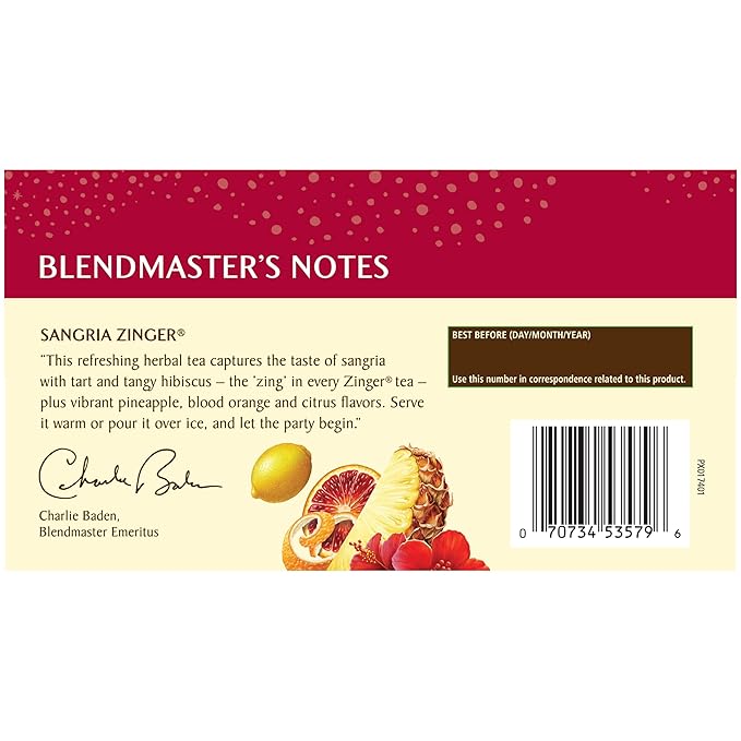 Celestial Seasonings Herbal Tea, Sangria Zinger, 20 Count