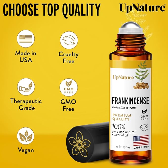 UpNature Frankincense Essential Oil Roll On - 100% Pure Frankincense Oil for Skin