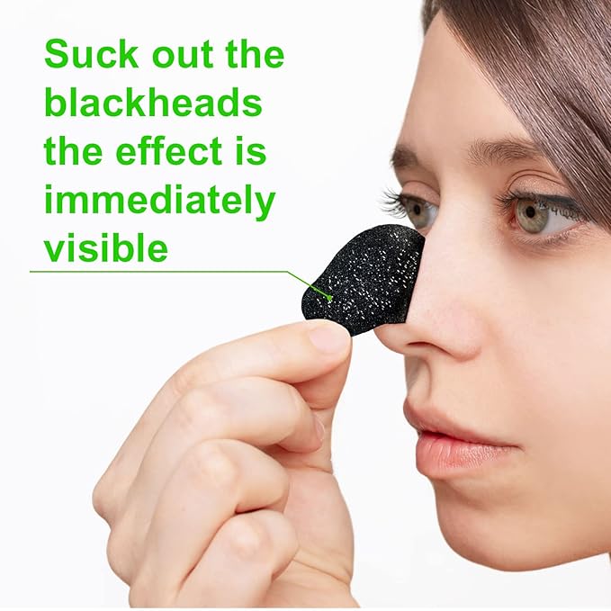Pore Strips,Blackhead Remover,Black Heads Removal for Nose Face,Deep Cleansing Charcoal Strips,Pore Whiteheads Cleanser Strawberry Nose, Deep Cleansing for All Skin Types