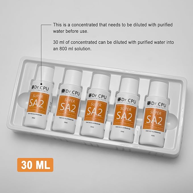 Water Peeling Hydrofacial Skincare Face Moisturizer Cleaning Skin Serum Aqua Peel Concentrated Solution 30ml/1.01oz Per Bottle Dilute to 800ml/27oz Solution Use AS1 SA2 AO3 5 Bottles Per Set(SA2)