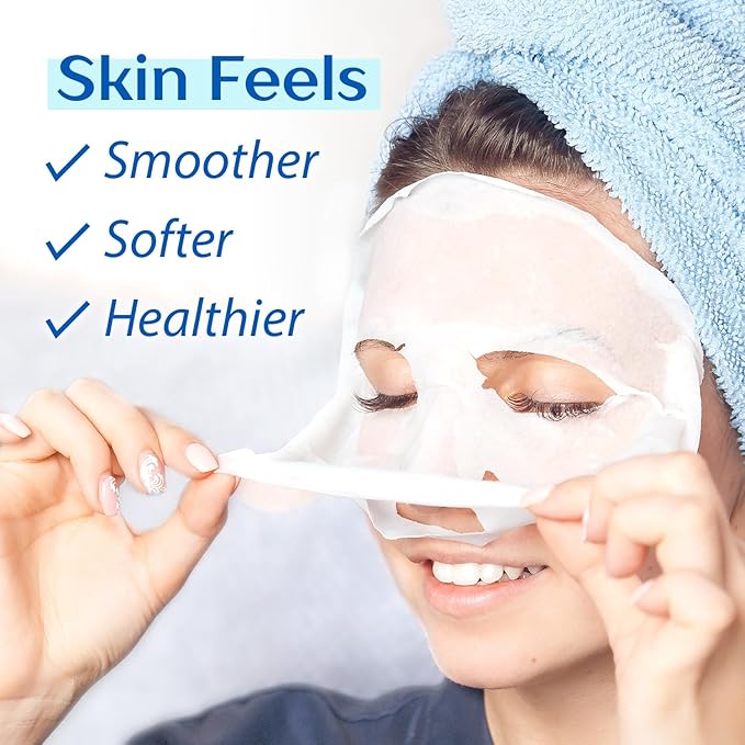 Ebanel 40 Pack Collagen Peptide Hydrating Face Masks, Instant Brightening Firming Anti Aging Face Sheet Masks, Moisturizing Spa Facial Mask Skincare with Hyaluronic Acid, Vitamin C, Chamomile, Aloe