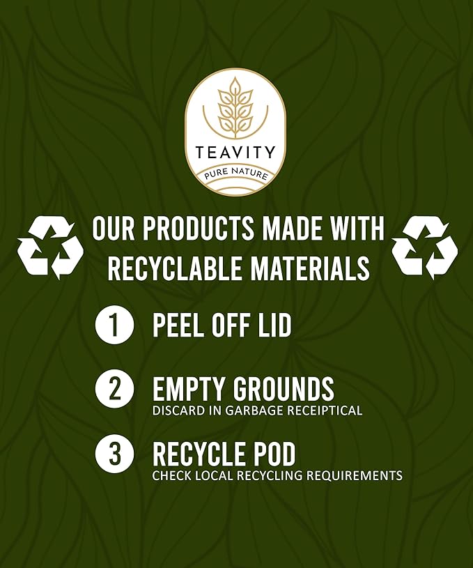 Organic Ginger Green Tea Pods for Keurig by Teavity (12 Tea Pods)