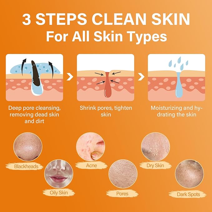 Turmeric Vitamin C Clay Mask for Dark Spots, Dull Skin, Blackheads, Skincare Facial Mask for Cleansing Pores, Moisturizing and Improve Uneven Skin Tone, Face Skincare Gift, 5.29 oz