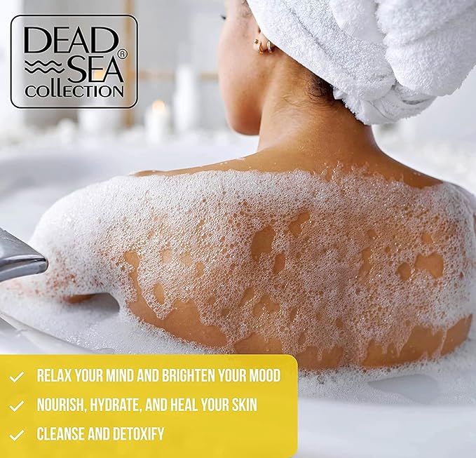 Dead Sea Collection Bubble Bath with Almond Vanilla for Women and Men - Sweet Almond Oil and Dead Sea Salt - Nourishing and Moisturizing Skin - Pack of 2 (67.6 fl.oz)