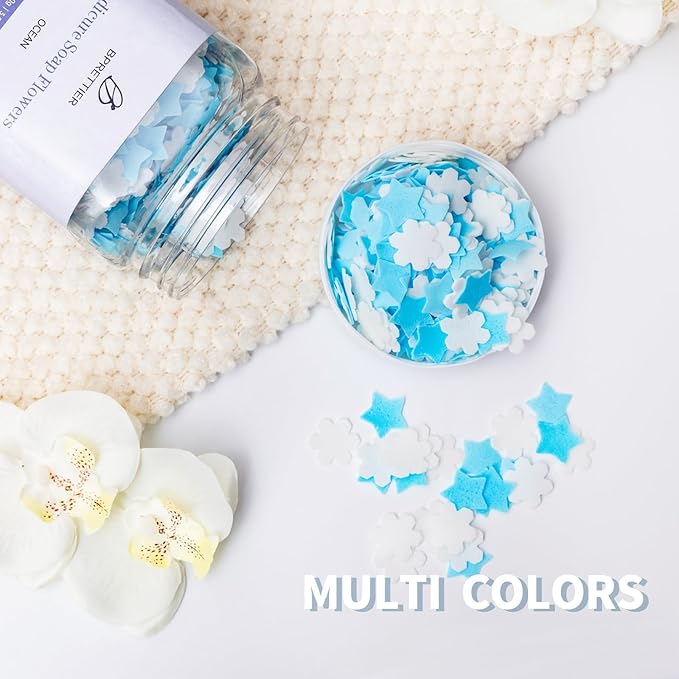 Foot Soak Flower Soap Sheets Pedicure Foot Soaks for Softens Calluses Moisturizing Relaxing Feet Pedi Party, Birthdays, Sleepovers Use (Ocean)