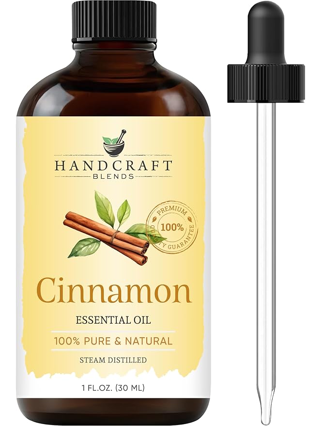 Handcraft Blends Cinnamon Essential Oil - 1 Fl Oz - 100% Pure and Natural - Premium Grade Essential Oil for Diffuser and Aromatherapy