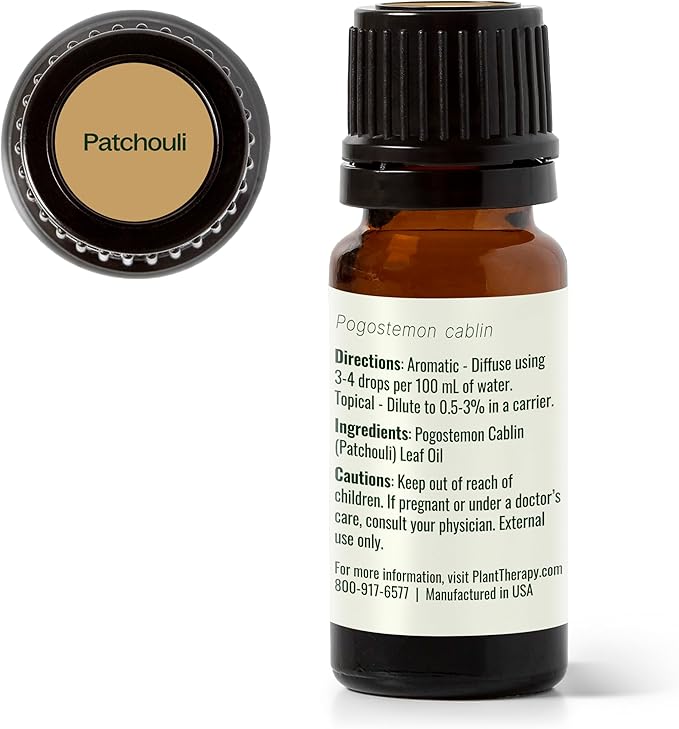 Plant Therapy Patchouli Essential Oil 100% Pure, Undiluted, Natural Aromatherapy, Therapeutic Grade 10 mL (1/3 oz)