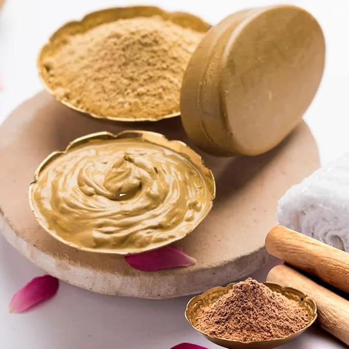 D'SUZA Fuller's Earth Powder, 11 Oz, 0.66 lb, Indian Healing Clay, Bentonite Clay, Natural Face Pack (11 Oz, Multani Mitti & Sandalwood Powder)