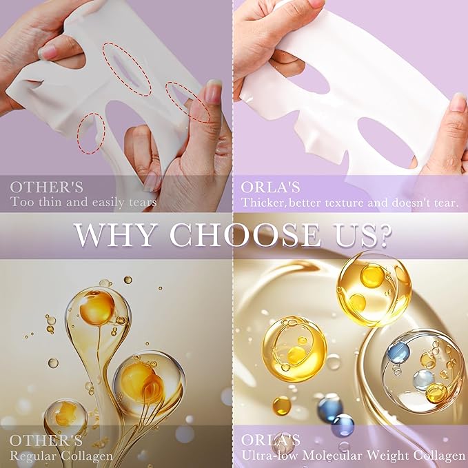 Deep Bio-Collagen Real Mask 34g*6ea, Facial Hydrogel Masks with Low Molecular Weight Collagen, Hydrating Overnight Mask for Moisturizing, Pore Minimizing, Firming, Elasticity, Wrinkle, Easily Absorbed