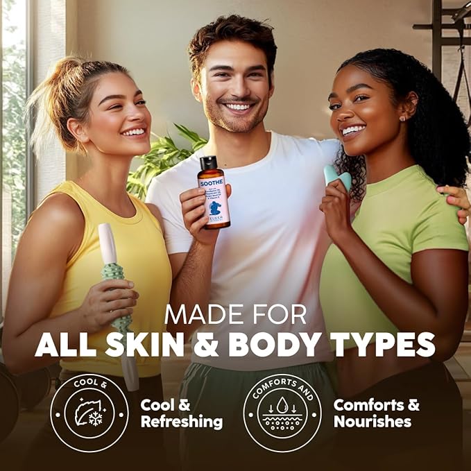 Kukka Soothe Massage Oil for Massage - 3.38 Fl Oz - 100% Pure Natural, Warming for Women & Men with Eucalyptus, Peppermint, Grapeseed & Vitamin E