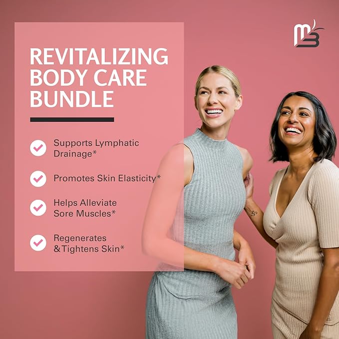 M3 Naturals Anti Cellulite Oil and Silicone Body Brush – Collagen and Stem Cell Skin Tightening Formula for Smoothing and Firming – 8 Fl Oz