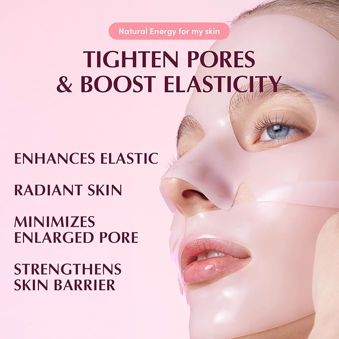 Collagen Pore-Tight Up Mask - PDRN & Low Molecular Collagen for Pore Minimizing and Firming | Korean Collagen Face Mask for Glass Skin, 4 Sheets, 1.01 OZ.