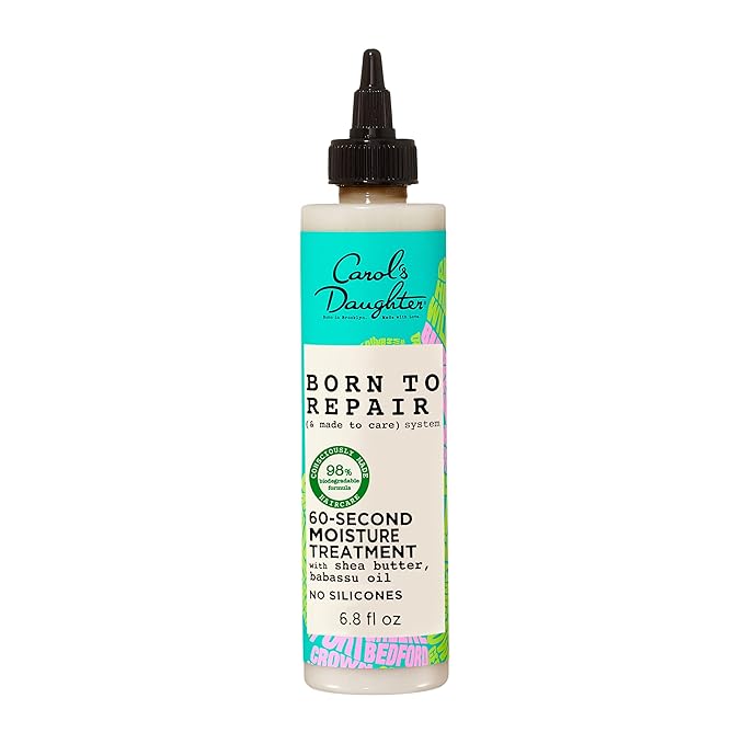 Carol's Daughter Born To Repair 60-Second Moisture Hair Treatment, Hydrating, Detangling Hair Care for Curls with Shea Butter, 6.8 Fl Oz