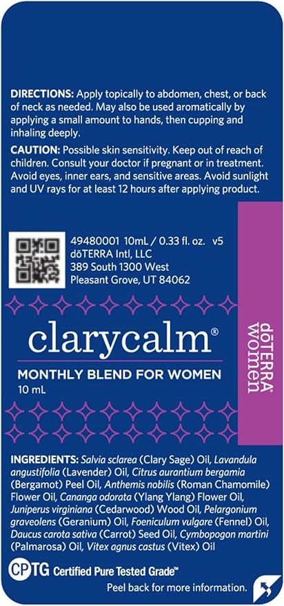 doTERRA Clary Calm Essential Oil Blend for Women - 10 ml (2 Pack)