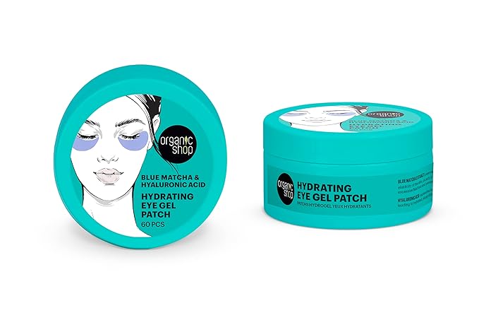 Hyaluronic Acid & Blue Matcha Deep Hydration, Hydrogel Eye Patches for Dark Circles, Fight Wrinkles & Fine Lines, Dark Spots, Texture Repair Vegan & Organic. 60 PCS