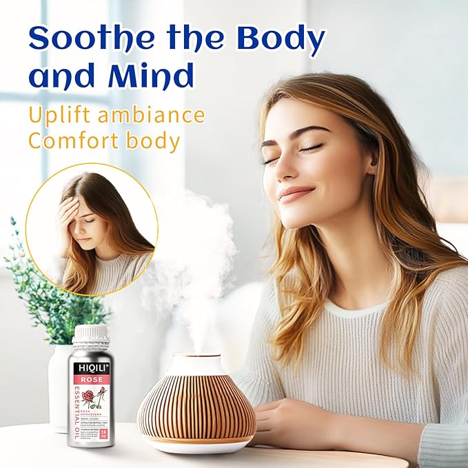 HIQILI Rose Essential Oil for Diffuser, Soap, Perfume & Candle Making - 16 Fl Oz