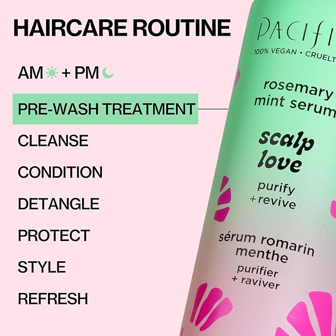 Pacifica Scalp Serum – Rosemary Mint Scalp Love Serum - Scalp Treatment for Dry Itchy Scalp w/Witch Hazel for Scalp Detox & Moisturizing, Vegan & Cruelty-Free, 2 oz