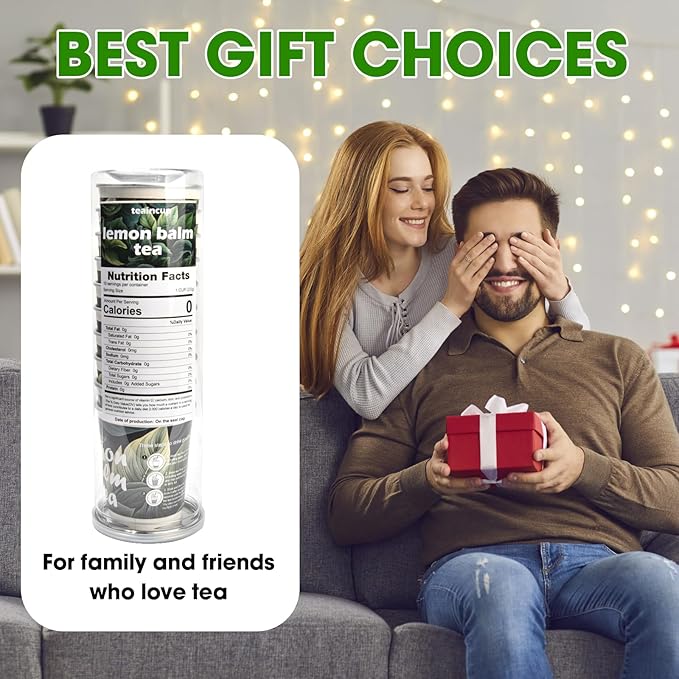 Organic Tea Sampler – 10 Eco-Friendly Tea Cups for Hot or Iced Teas, Premium Loose Leaf Teas Variety Pack – Jasmine, Chamomile, Hibiscus, Lemon Balm, Green Tea