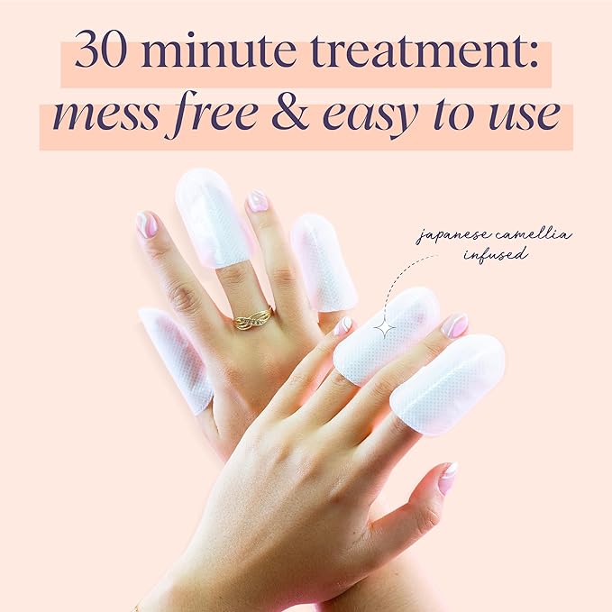 SpaLife Japanese Camellia Oil & Vitamin E Nail Cuticle Wrap 6-Pack (60 Count) - Moisturizing Nail Masks, Dermatologist Recommended, Hydrating Cuticle Repair Mask for Brittle Nails, Nail Spa Treatment