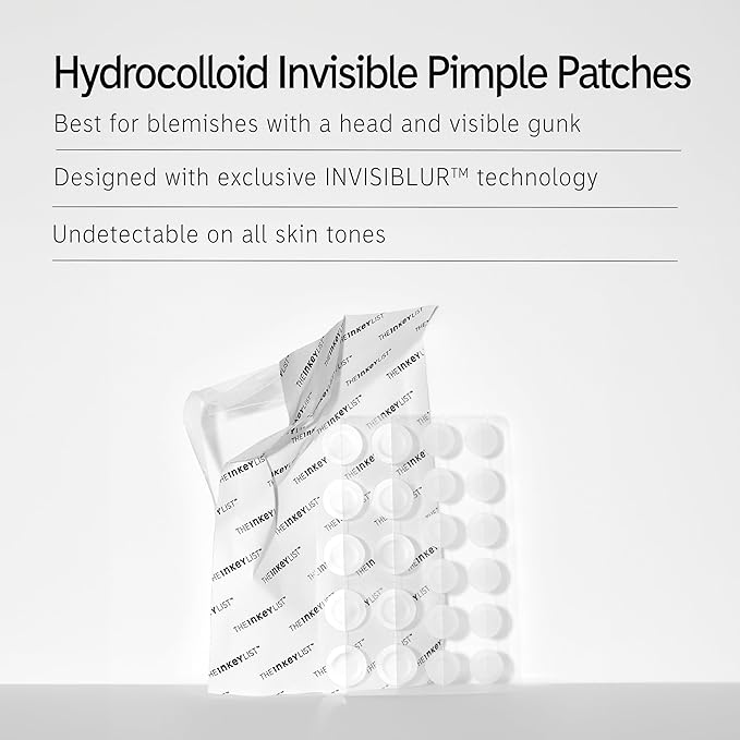 The INKEY List Hydrocolloid Invisible Pimple Patches, Spot Patches Contains Salicylic Acid, Day/Night Anti Acne Patches, Vegan & Cruelty Free, Suitable For All Skin Types