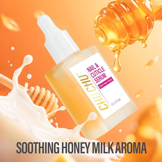 CHUCHU Nai Repair Serum: Natural Plant Growth and Strengthening Serum with Honey Milk Scent - Nail Cuticle Care for Women Men Home Salon Gift