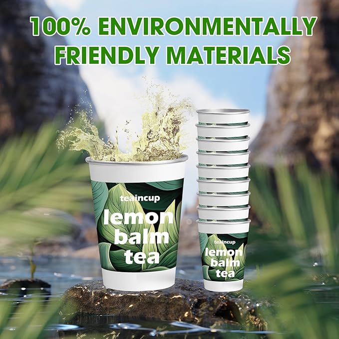 Organic Tea Sampler – 10 Eco-Friendly Tea Cups for Hot or Iced Teas, Premium Loose Leaf Teas Variety Pack – Jasmine, Chamomile, Hibiscus, Lemon Balm, Green Tea