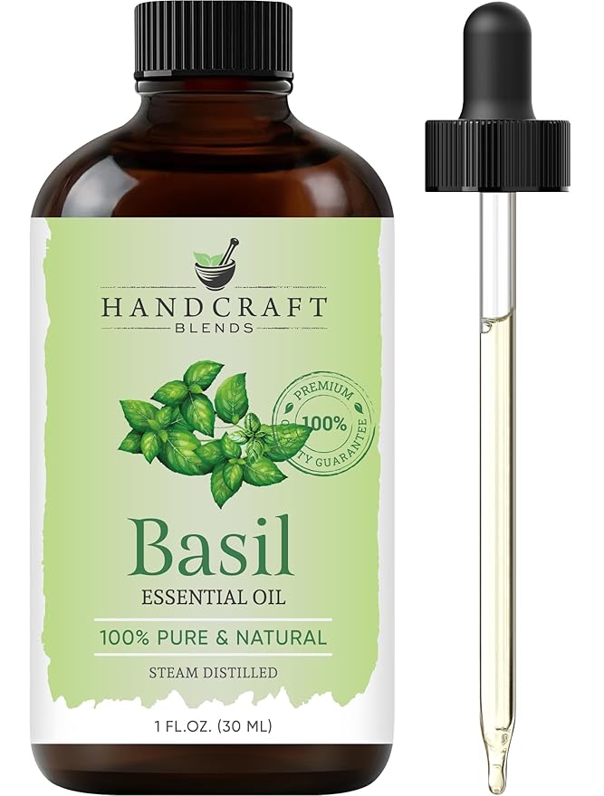 Handcraft Blends Basil Essential Oil - 1 Fl Oz - 100% Pure and Natural - Premium Grade Essential Oil for Diffuser and Aromatherapy