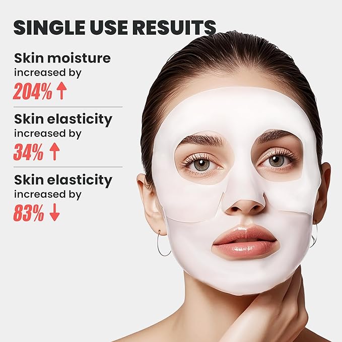 Dianzan Bio-Collagen Real Deep Mask,Overnight Hydrating Face Mask with Hyaluronic Acid & Collagen, Korean Formula for Dry, Sensitive Skin - Tightens Pores, Firms Skin, Reduces Fine Lines,35g x 4ea