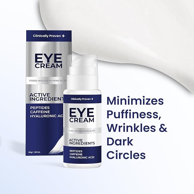 Under Eye Cream for Puffiness & Dark Circles + Argireline & Matrixyl 3000 Serum Bundle - Anti-Aging Eye Cream and Collagen-Boosting Face Serum for Fine Lines, Wrinkles, and Hydrated Skin