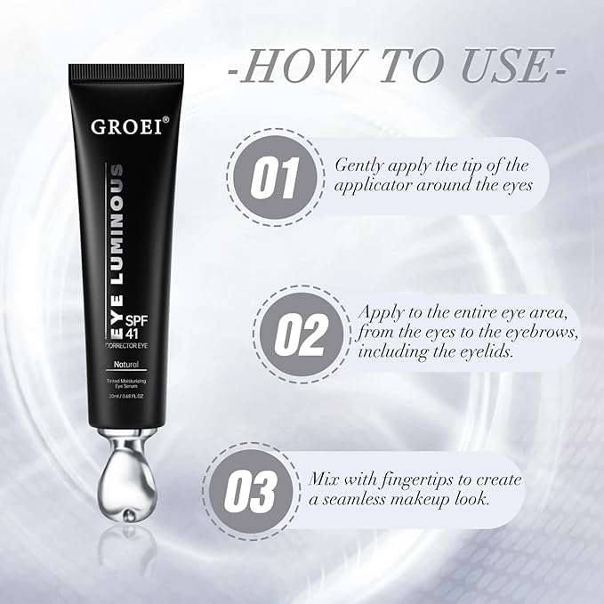 Luminous Eye Corrector Spf 41,Under Eye Concealers For Dark Circles, Luminous Eye Corrector for Puffiness and Bags Under Eyes Corrector, Anti Aging Eye Cream for Women and Men (Natural color)