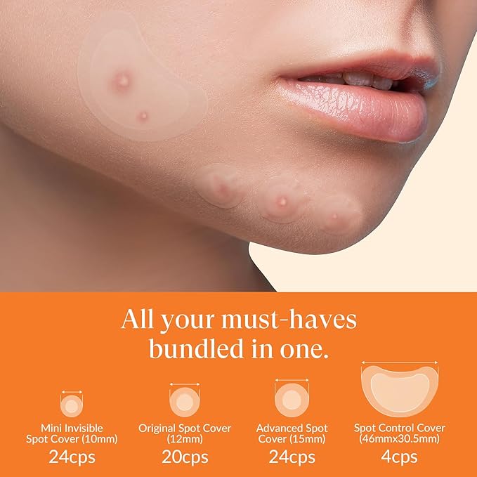 Hydrocolloid Pimple Patches with Salicylic Acid for Face, Acne Pimple Patch Invisible Spot Cover Treatment for Zits, Blemishes, and Pimples – Absorbing Zit Patch for Clear Skin (72 Count）