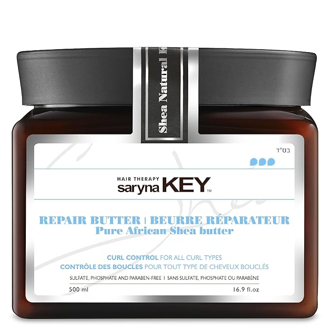 Saryna Key Curl Control Treatment Butter Mask - Shea Butter Hair Mask for Curly Hair - Natural Protein Treatment - Frizzy Hair Moisturizer - Deep Conditioner Mask for Coils and Curls (500ml/16.9oz)