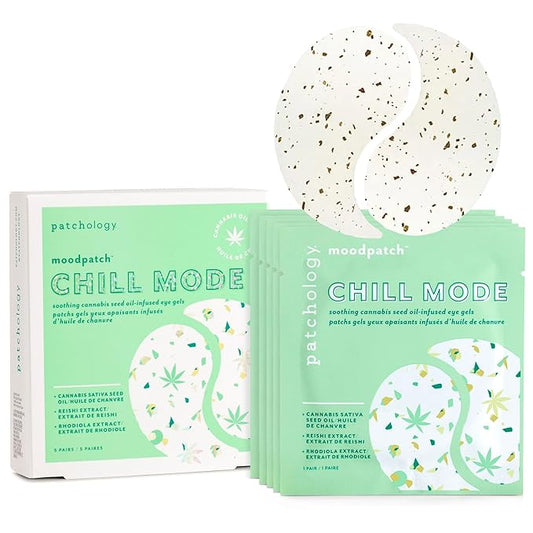 Patchology Chill Mode Under Eye Patches - Soothing, Oil-Infused Gel Eye Masks for Puffy Eyes and Dark Circles Treatment - Ideal for Hydration, Reducing Wrinkles, and Calming Puffiness - 5-Pairs